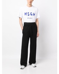 Мужская белая футболка с круглым вырезом с принтом от MSGM