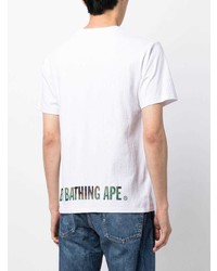 Мужская белая футболка с круглым вырезом с принтом от A Bathing Ape