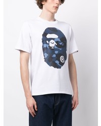 Мужская белая футболка с круглым вырезом с принтом от A Bathing Ape