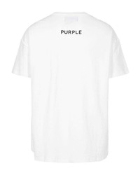 Мужская белая футболка с круглым вырезом с принтом от purple brand