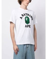 Мужская белая футболка с круглым вырезом с принтом от A Bathing Ape