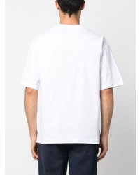 Мужская белая футболка с круглым вырезом с принтом от Kiton