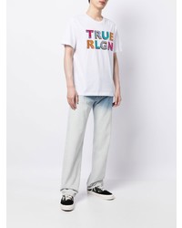 Мужская белая футболка с круглым вырезом с принтом от True Religion