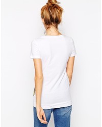 Женская белая футболка с круглым вырезом с принтом от Love Moschino