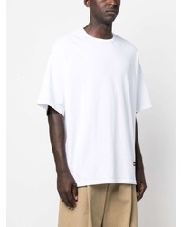 Мужская белая футболка с круглым вырезом с принтом от Incotex