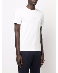 Мужская белая футболка с круглым вырезом с принтом от Corneliani