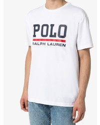 Мужская белая футболка с круглым вырезом с принтом от Polo Ralph Lauren