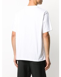 Мужская белая футболка с круглым вырезом с принтом от Acne Studios