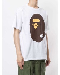 Мужская белая футболка с круглым вырезом с принтом от A Bathing Ape