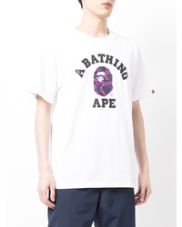 Мужская белая футболка с круглым вырезом с принтом от A Bathing Ape