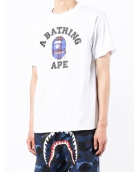 Мужская белая футболка с круглым вырезом с принтом от A Bathing Ape