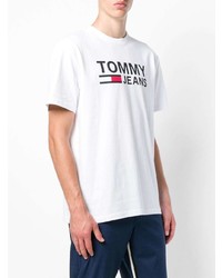 Мужская белая футболка с круглым вырезом с принтом от Tommy Jeans