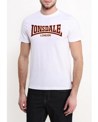 Мужская белая футболка с круглым вырезом с принтом от Lonsdale