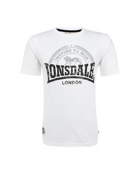 Мужская белая футболка с круглым вырезом с принтом от Lonsdale