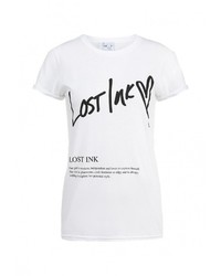 Женская белая футболка с круглым вырезом с принтом от LOST INK