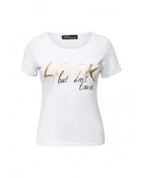 Женская белая футболка с круглым вырезом с принтом от Love Republic