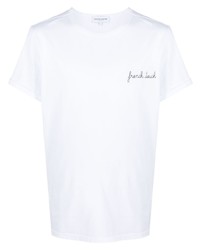Мужская белая футболка с круглым вырезом с принтом от Maison Labiche