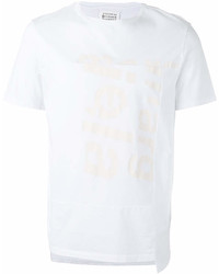 Мужская белая футболка с круглым вырезом с принтом от Maison Margiela