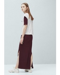 Женская белая футболка с круглым вырезом с принтом от Mango