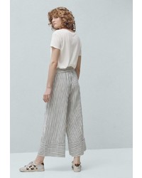 Женская белая футболка с круглым вырезом с принтом от Mango