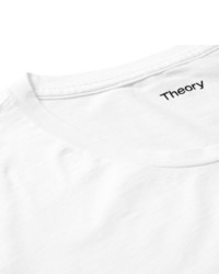 Мужская белая футболка с круглым вырезом с принтом от Theory