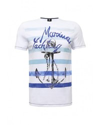 Мужская белая футболка с круглым вырезом с принтом от Marina Yachting
