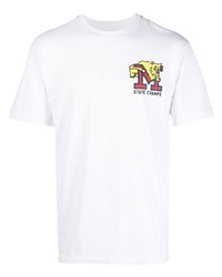 Мужская белая футболка с круглым вырезом с принтом от MARKET
