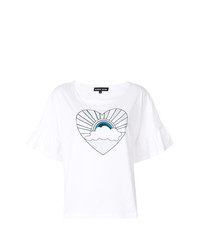 Женская белая футболка с круглым вырезом с принтом от Markus Lupfer