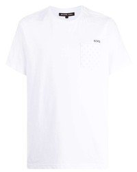 Мужская белая футболка с круглым вырезом с принтом от Michael Kors