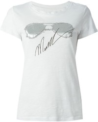 Женская белая футболка с круглым вырезом с принтом от MICHAEL Michael Kors