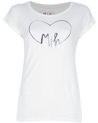Женская белая футболка с круглым вырезом с принтом от MiH Jeans