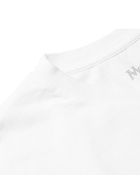 Мужская белая футболка с круглым вырезом с принтом