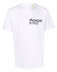 Мужская белая футболка с круглым вырезом с принтом от Moncler Genius 1952