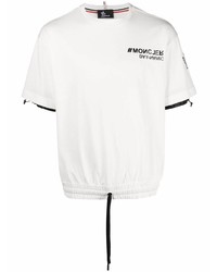 Мужская белая футболка с круглым вырезом с принтом от MONCLER GRENOBLE