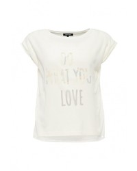 Женская белая футболка с круглым вырезом с принтом от More&amp;More