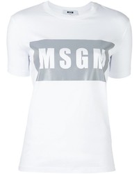 Женская белая футболка с круглым вырезом с принтом от MSGM