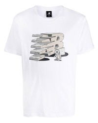 Мужская белая футболка с круглым вырезом с принтом от New Balance