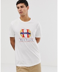 Мужская белая футболка с круглым вырезом с принтом от New Look