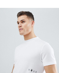 Мужская белая футболка с круглым вырезом с принтом от Noak