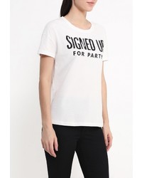 Женская белая футболка с круглым вырезом с принтом от Noisy May