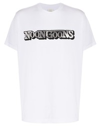Мужская белая футболка с круглым вырезом с принтом от Noon Goons