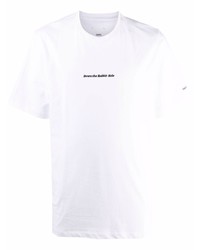 Мужская белая футболка с круглым вырезом с принтом от Oamc