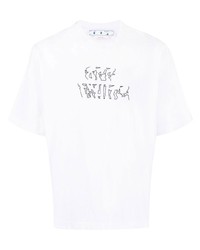 Мужская белая футболка с круглым вырезом с принтом от Off-White