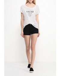 Женская белая футболка с круглым вырезом с принтом от Only