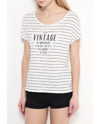 Женская белая футболка с круглым вырезом с принтом от Only