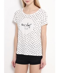 Женская белая футболка с круглым вырезом с принтом от Only