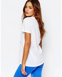 Женская белая футболка с круглым вырезом с принтом от adidas