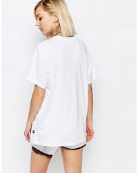 Женская белая футболка с круглым вырезом с принтом от adidas