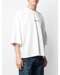 Мужская белая футболка с круглым вырезом с принтом от Ader Error