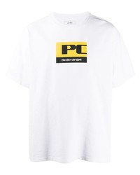 Мужская белая футболка с круглым вырезом с принтом от PACCBET